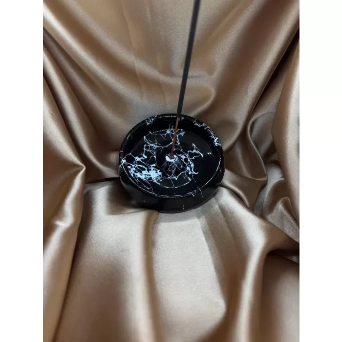 Çanak Model Çubuk Tütsülük Küçük (Siyah Beyaz)