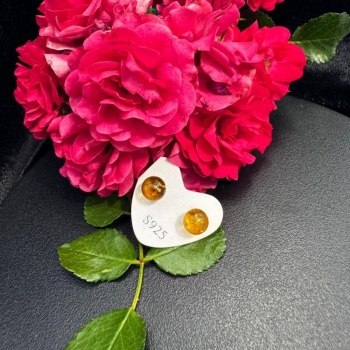 KEHRİBAR GÜMÜŞ KÜPE