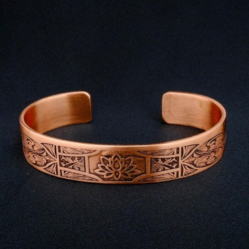 DUA ve KORUMALI BAKIR BİLEKLİK LOTUS ÇİÇEĞİ