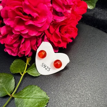 TURUNCU AKİK GÜMÜŞ KÜPE