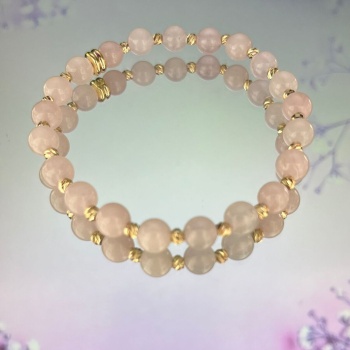 PEMBE KUVARS 6 mm. DOĞALTAŞ BİLEKLİK