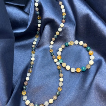 İkizler Burcu Doğaltaş Bileklik ve Kolye