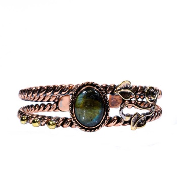 Labradorit Doğaltaş Bakır Bileklik