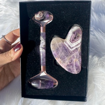 Ametist Taşı Face Roller ve Gua Sha Seti