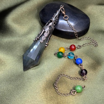 Labradorit Doğal Taş Pandül (Sarkaç)