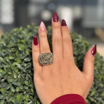 Pirit Doğal Taşlı 925 Ayar Gümüş Yüzük