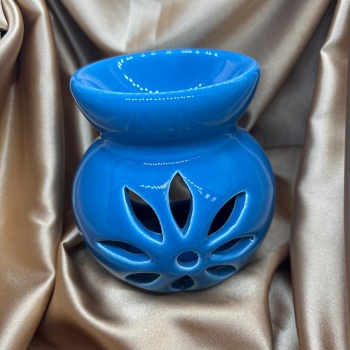 Lotus Çiçeği Motifli Buhurdanlık (Mavi)