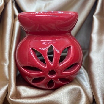 Lotus Çiçeği Motifli Buhurdanlık (Kırmızı)