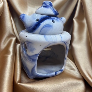 Demlikli Model Buhurdanlık (Krem-Mavi)