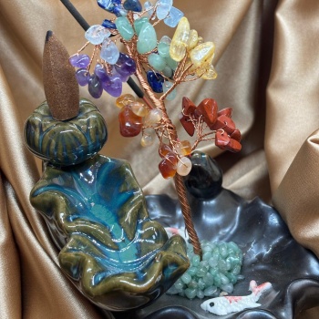 7 Çakra Doğaltaş Ağaçlı Tütsülük