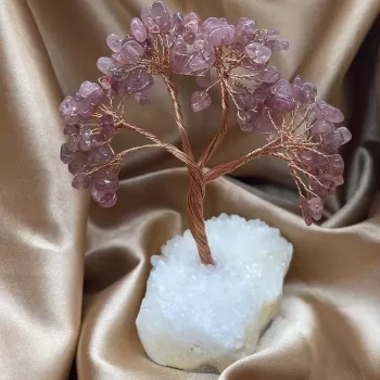 Çilek Kuvars ve Kristal Zemin Ağaç Küçük