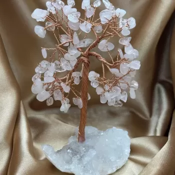 Pembe Kuvars ve Kristal Zemin Ağaç Küçük