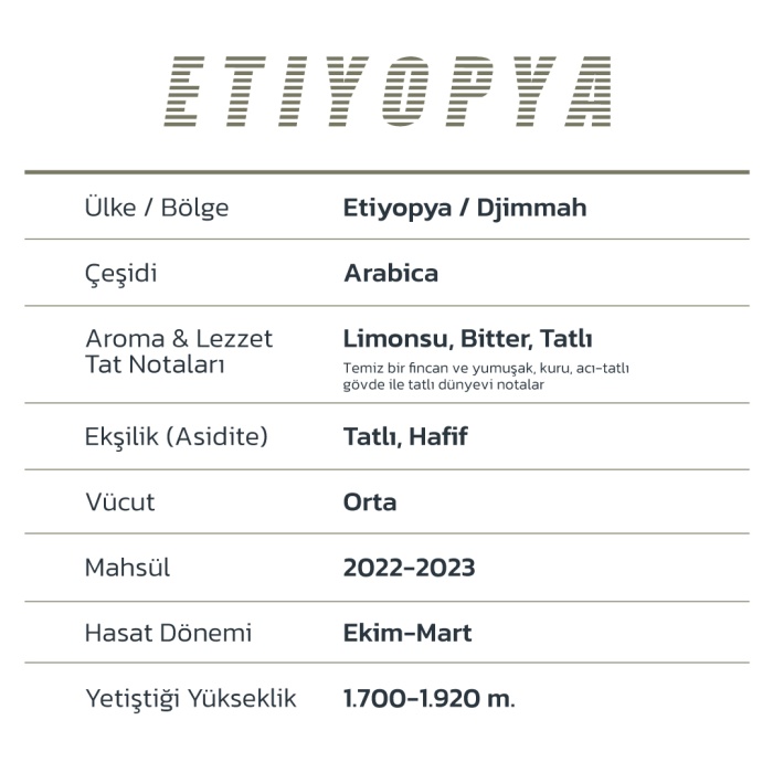 Mood Blend Single Origin Etiyopya Çekirdek Kahve 1000 Gr.