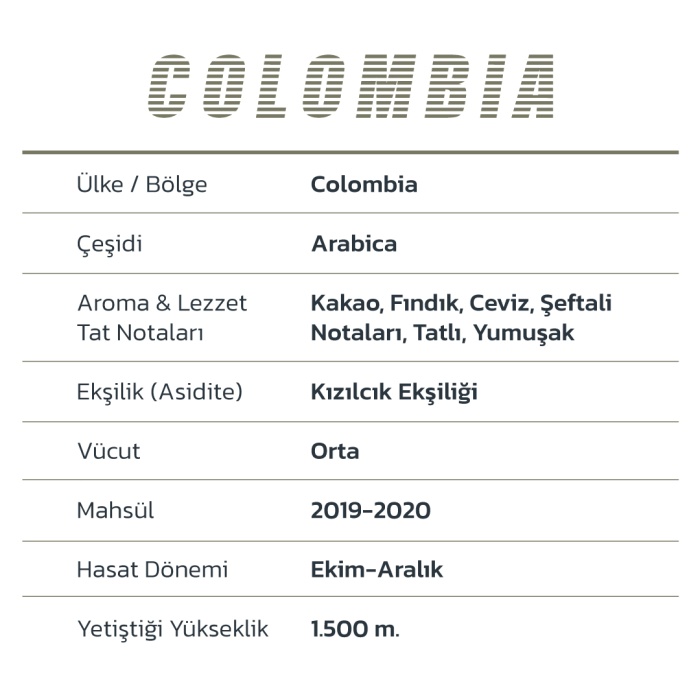 Mood Blend Single Origin Colombia Çekirdek Kahve 1000 Gr.