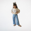 Taş Detaylı Sweatshirt ve Kot Pantolon Takımı – Ekru & Mavi