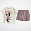 Minnie Mouse Baskılı Tişört ve Leopar Desenli Şort Takım