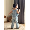 Mavi Denim Volanlı Bluz ve Pantolon Takımı
