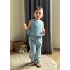 Mavi Denim Volanlı Bluz ve Pantolon Takımı