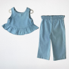 Mavi Denim Volanlı Bluz ve Pantolon Takımı