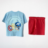 Captain America Baskılı Tişört ve Kırmızı Şort Takımı