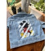 Mickey Mouse Baskılı Denim Ceket