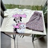 Minnie Mouse Baskılı Tişört ve Leopar Desenli Şort Takım
