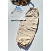 LA CİEL PARİS CROP PANTOLON TAKIM - BEJ