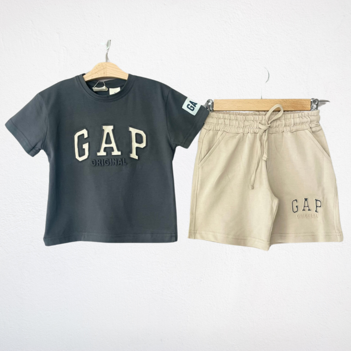 GAP Original Kabartma Baskılı Nakışlı Tişört ve Şort Takımı