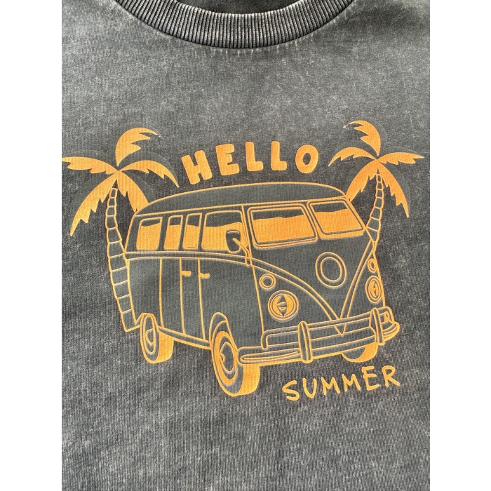 Baskılı Tişört - Hello Summer (Antrasit)