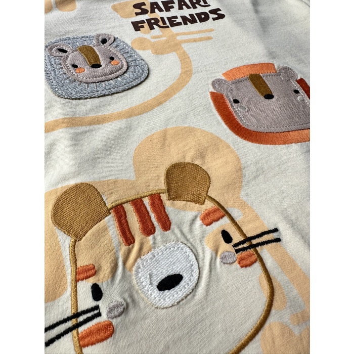 Safari Friends Nakışlı 2li Takım – Hardal