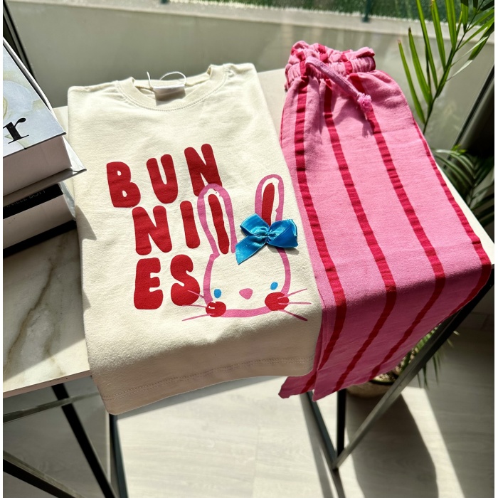 Bunnies Desenli Kız Çocuk Takım