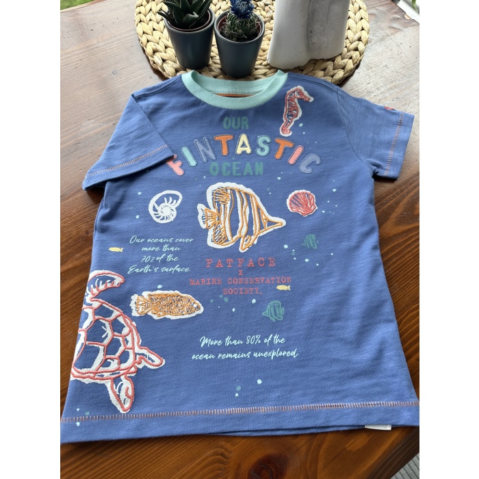 FatFace “Our Fintastic Ocean” Çocuk Tişört – Mavi