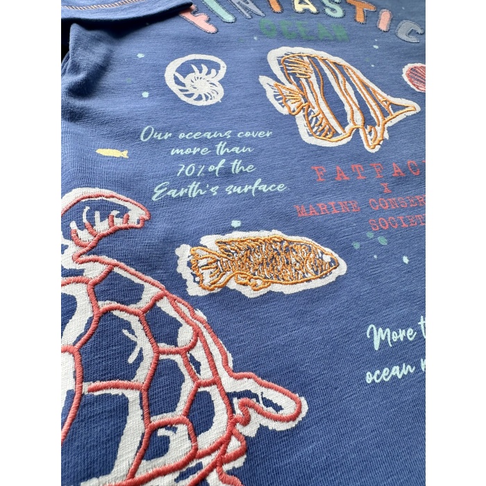 FatFace “Our Fintastic Ocean” Çocuk Tişört – Mavi