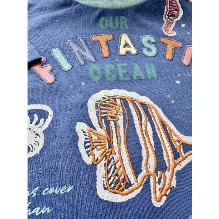 FatFace “Our Fintastic Ocean” Çocuk Tişört – Mavi