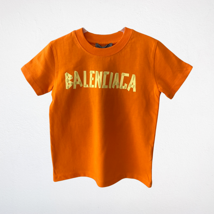 Balenciaga Baskılı Çocuk Tişört – Turuncu