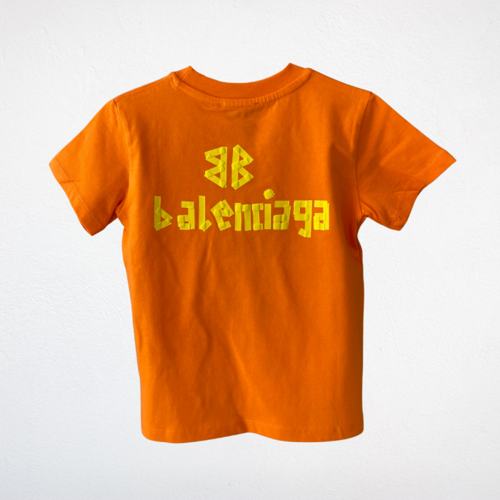 Balenciaga Baskılı Çocuk Tişört – Turuncu