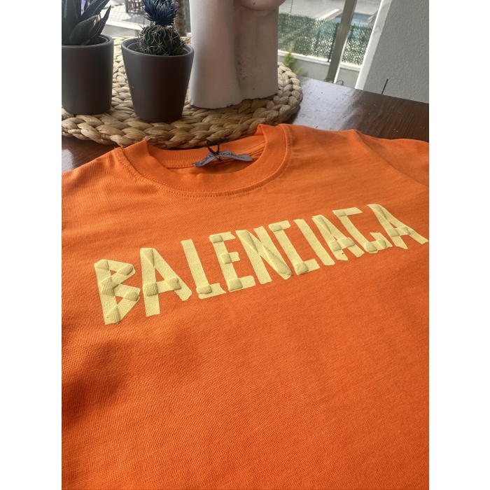 Balenciaga Baskılı Çocuk Tişört – Turuncu