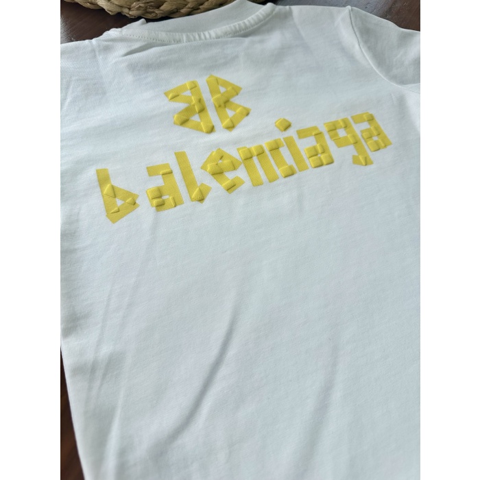 Balenciaga Baskılı Çocuk Tişört – Beyaz