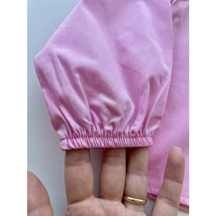 Kalp Detaylı Pembe Gömlek ve Koyu Mavi Kot Pantolon Takım