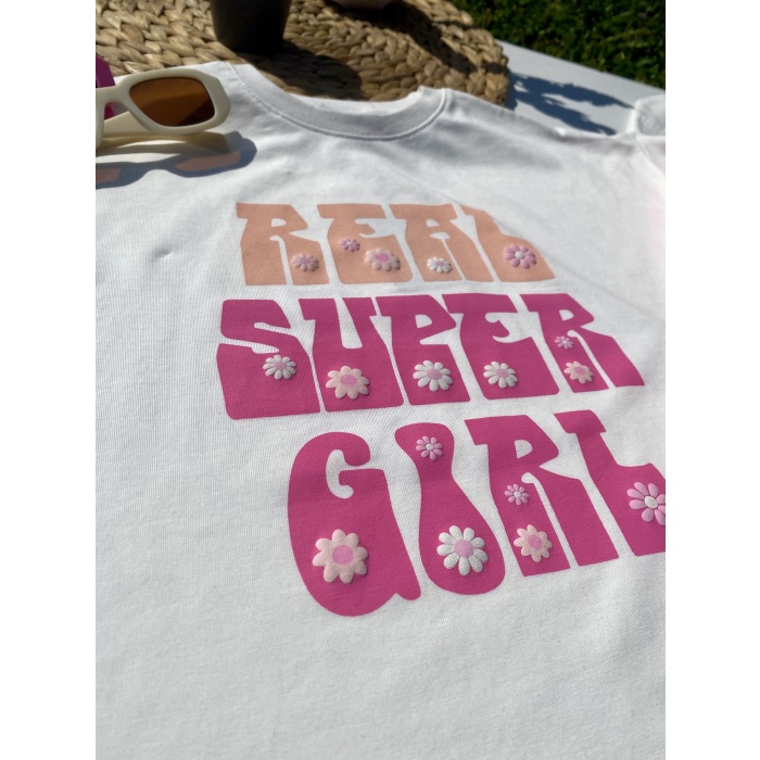 Real Super Girl Kız Çocuk Takım – Beyaz/Pembe