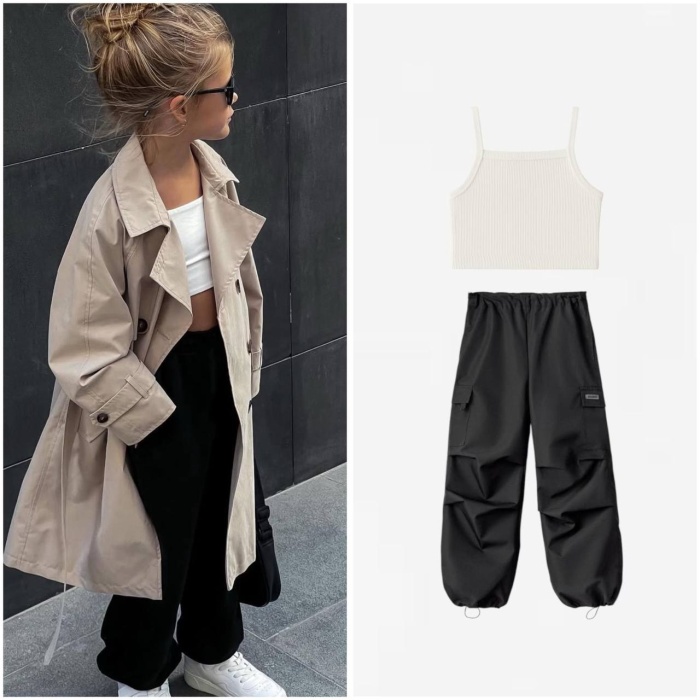 LA CİEL PARİS CROP PANTOLON TAKIM - SİYAH