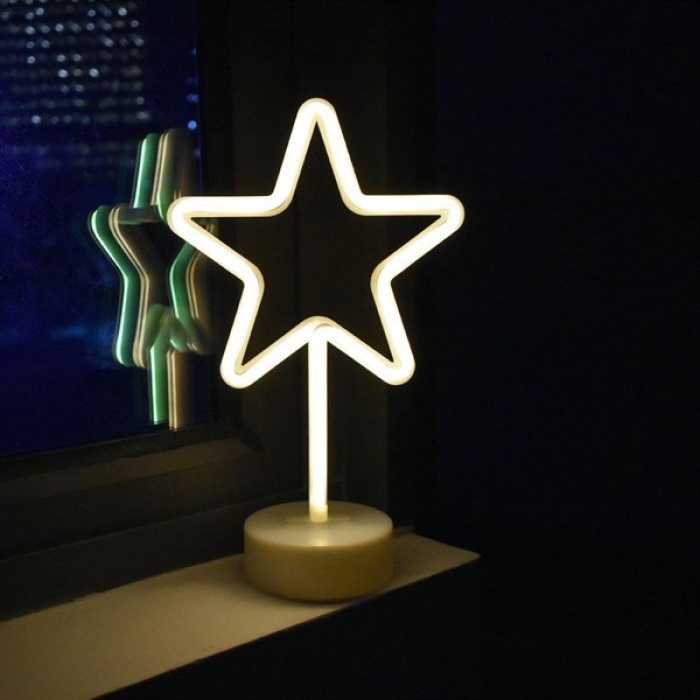 SAYMES Yıldız Tasarımlı Neon Led Masa Ve Gece Lambası Dekoratif Işık