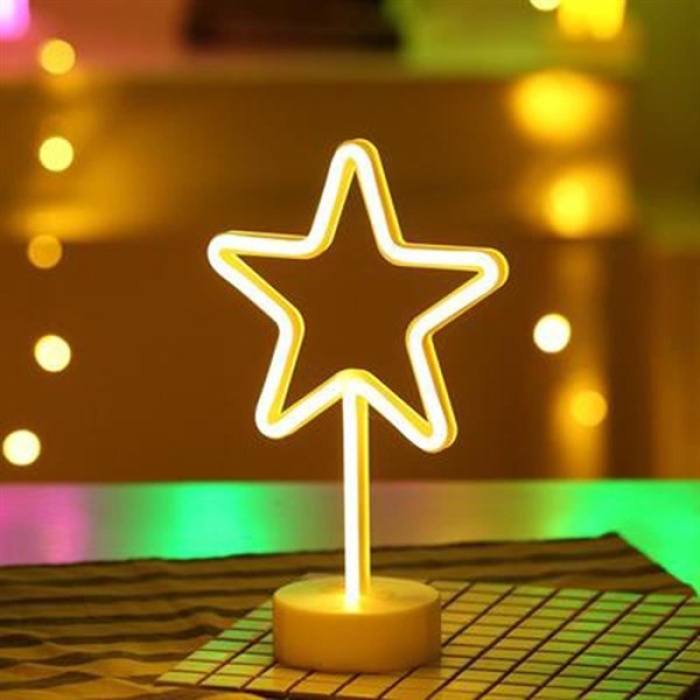 SAYMES Yıldız Tasarımlı Neon Led Masa Ve Gece Lambası Dekoratif Işık