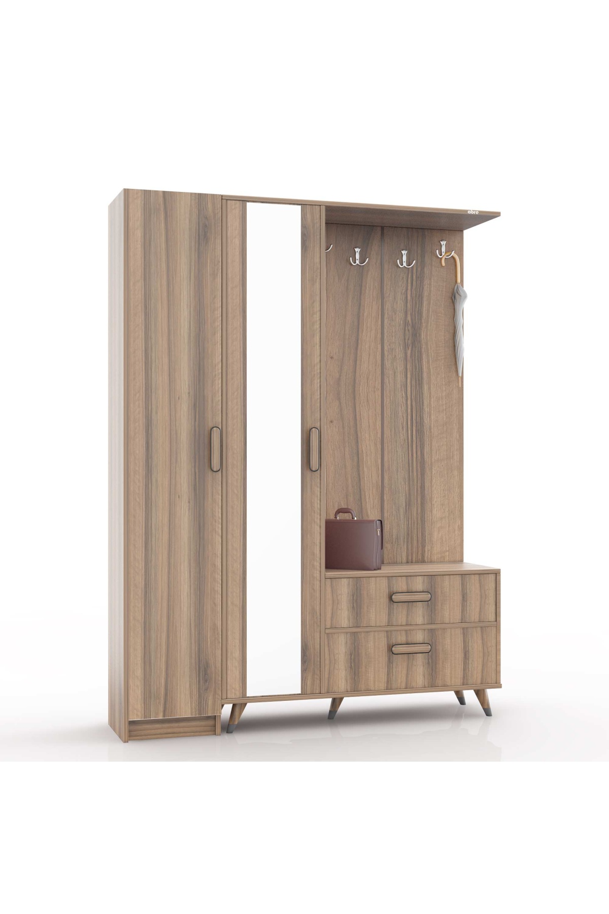 ABRE VM-34342 DORE CEVİZ VESTİYER PORTMANTO AYAKKABILIK