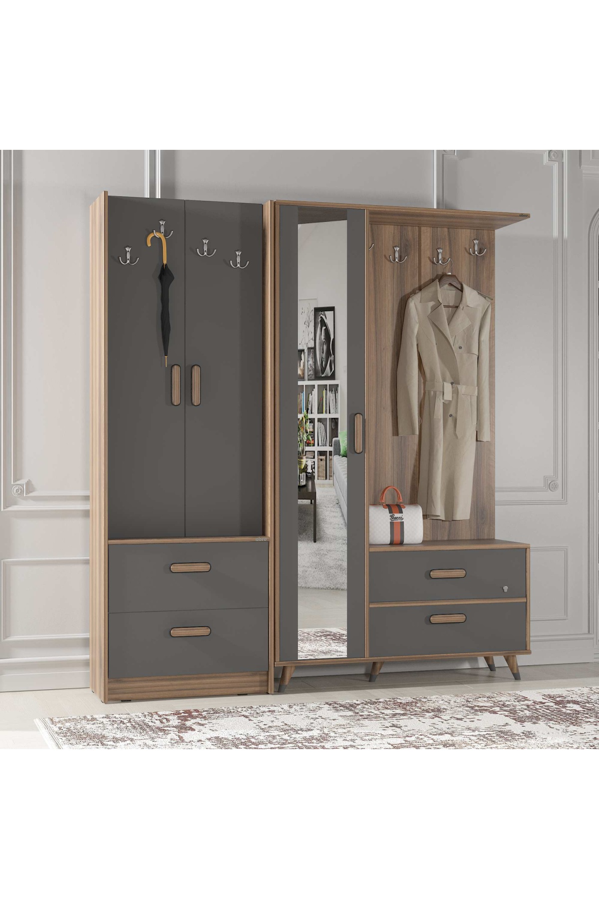 ABRE VM-342348 ANTRASİT PORTMANTO VESTİYER