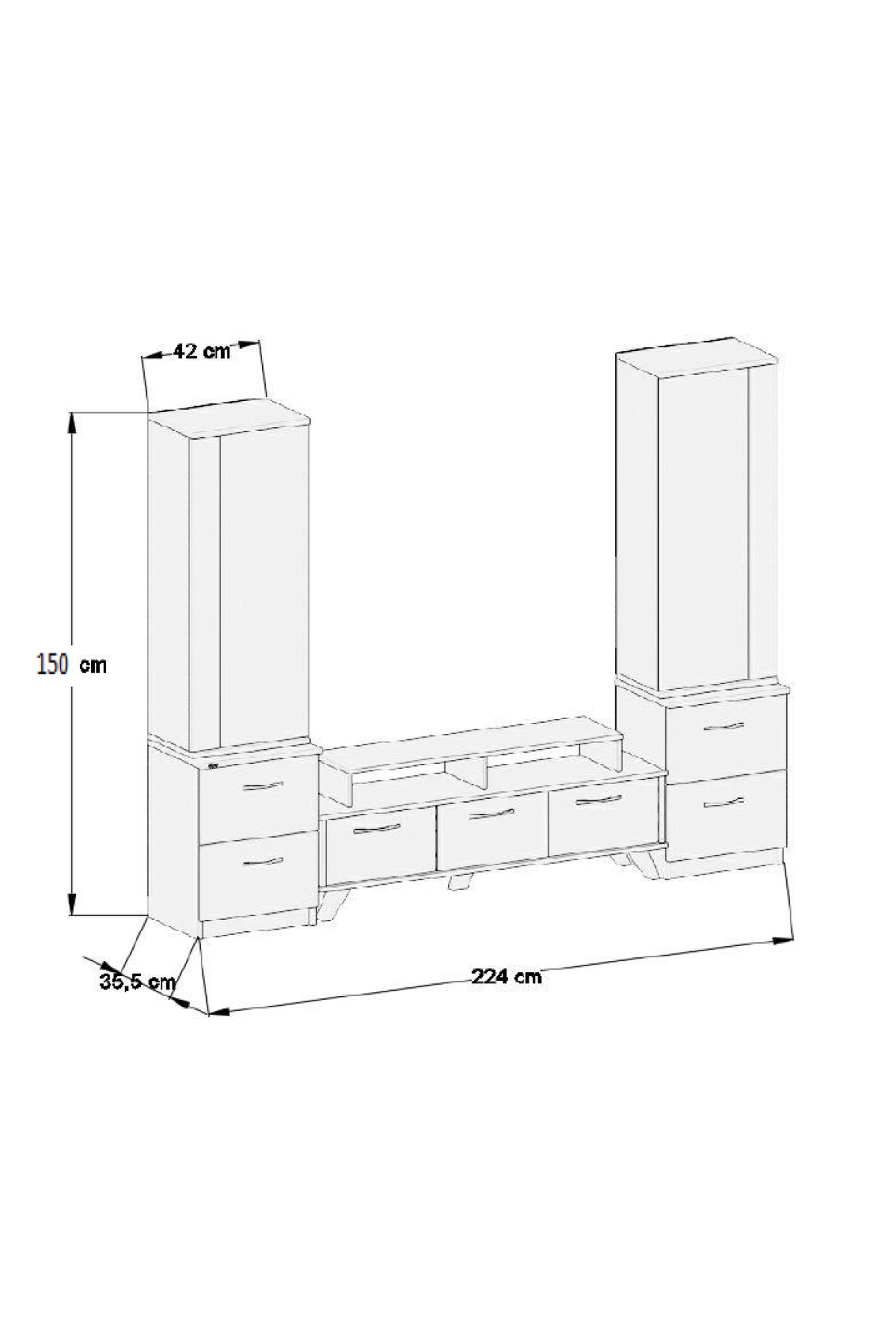 ABRE vm-4245142 DORE TV UNİTESİ LCD SEHPASI