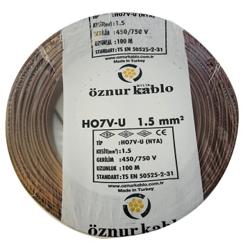 Öznur 1,5 Mm NYA Kablo - 100 Metre Kahverengi