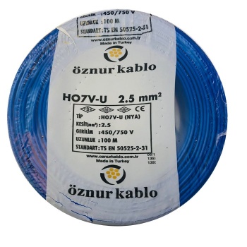Öznur 2,5 Mm NYA Kablo - 100 Metre Mavi