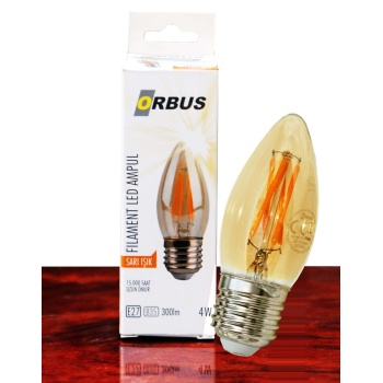 ORBUS 4 WATT DEKORATİF RUSTİK MUM AMPUL E27 DUY