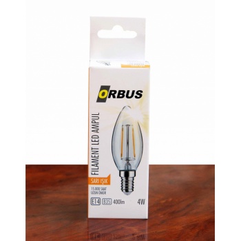 ORBUS 4 WATT DEKORATİF RUSTİK MUM AMPUL E14 DUY